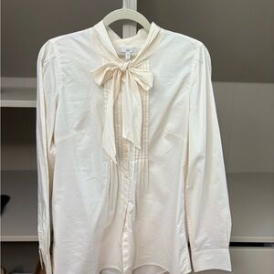 GAP Cream Blouse with Bow Detail, M